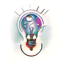 light bulb  tattoo design idea