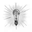 light bulb with country scene tattoo design idea