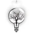 light bulb with tree tattoo design idea