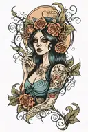 spooky Virgo maiden tattoo design idea