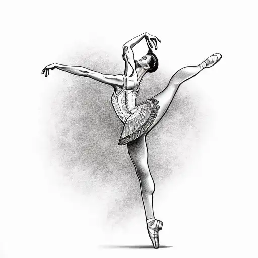 an elegant ballerina dancing freely  tattoo design idea