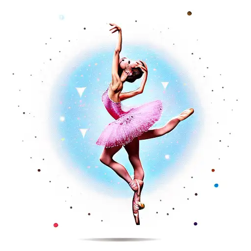  ballerina dancing freely among stars tattoo design idea