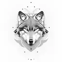 Wolf with cross tattoo design idea