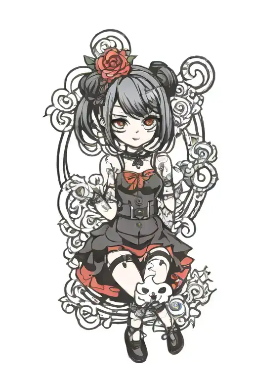 goth girl tattoo design idea