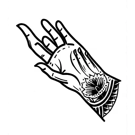 praying hands "by any and all means," tattoo design idea