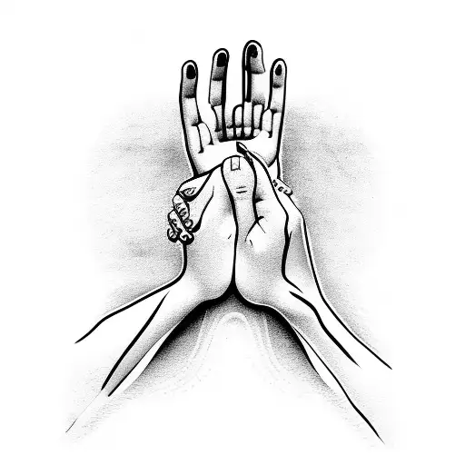 praying hands tattoo design idea
