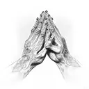 praying hands tattoo design idea