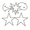 a couple tattoo with Interlocking stars with hidden initials of S and A tattoo design idea