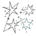 a couple tattoo with Interlocking stars with hidden initials of S and A tattoo design idea