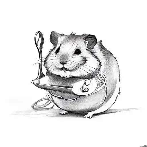 Hamster chef tattoo design idea