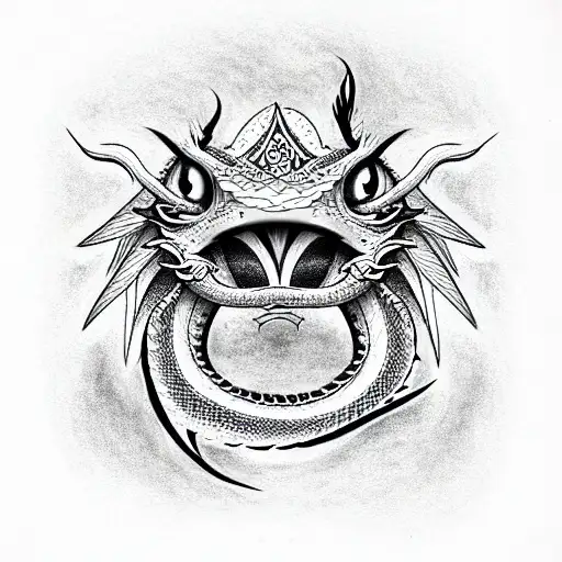 dragon with a third eye tattoo design idea