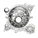 sphere floating tattoo design idea