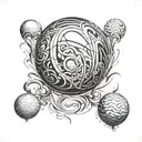 sphere floating tattoo design idea