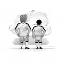 dad with his son in his shoulders, in a soccer game tattoo design idea