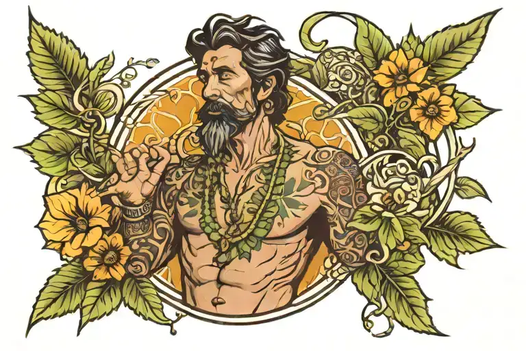 Man Tulsi tattoo design idea