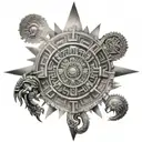 Aztec calendar tattoo design idea