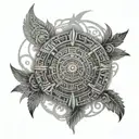 Aztec calendar tattoo design idea