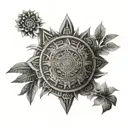 Aztec calendar tattoo design idea