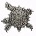 Aztec calendar tattoo design idea