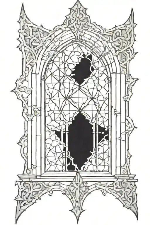 Gothic Cathedral Window tattoo design idea