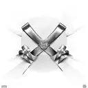 Cross with ribbon tattoo design idea