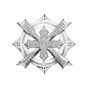 Cross with ribbon tattoo design idea