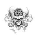 Skull with tentacles  tattoo design idea