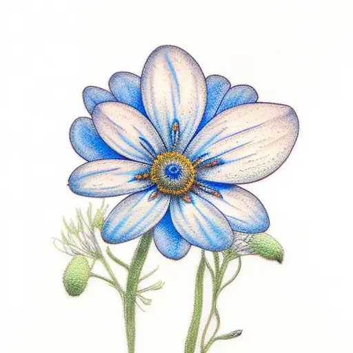 blue forget me not tattoo design idea