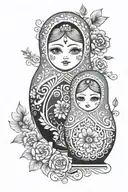 Russian nesting dolls mother and daughter tattoo design idea