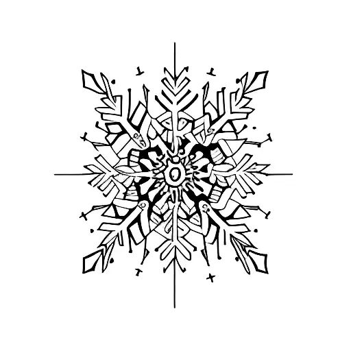 snowflake and music tattoo design idea