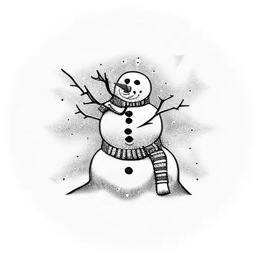 snowman and music tattoo design idea