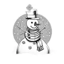 snowman and music tattoo design idea