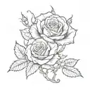 Realism A realistic representation of a rose intertwined with a candle, symbolizing the duality of life and death in a spiritual context. tattoo design idea