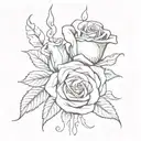 Realism A realistic representation of a rose intertwined with a candle, symbolizing the duality of life and death in a spiritual context. tattoo design idea