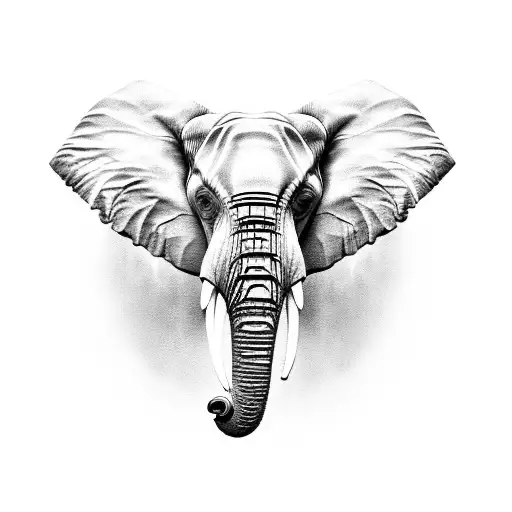 elephant's face tattoo design idea