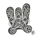 letters JJ paw print tattoo design idea
