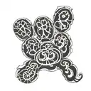 letters JJ paw print tattoo design idea