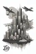la city skyline tattoo design idea