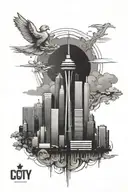la city skyline tattoo design idea