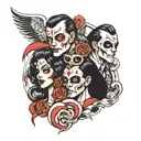 split personality tattoo design idea