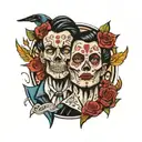 split personality tattoo design idea
