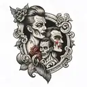 split personality tattoo design idea