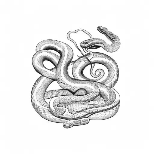 A snake coiling around a dagger tattoo design idea