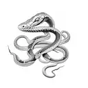 A snake coiling around a dagger tattoo design idea