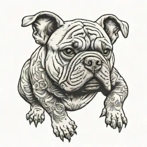 american bully pocket tattoo design idea