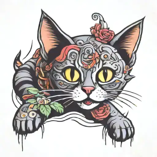 smackcat meme inspired tattoo tattoo design idea