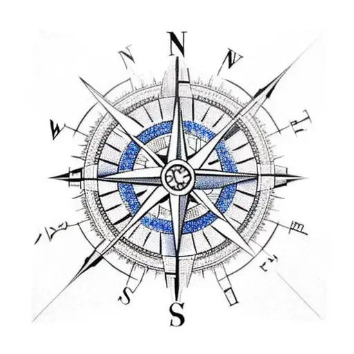 detailed compass succulent  tattoo design idea