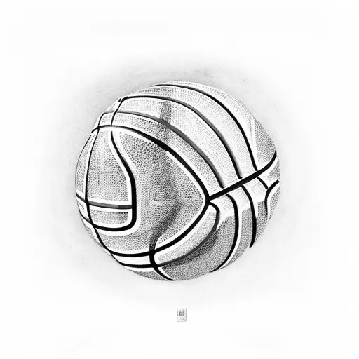 A basketball with the New England Patriots logo tattoo design idea