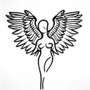 winged victory tattoo design idea