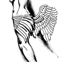 winged victory tattoo design idea